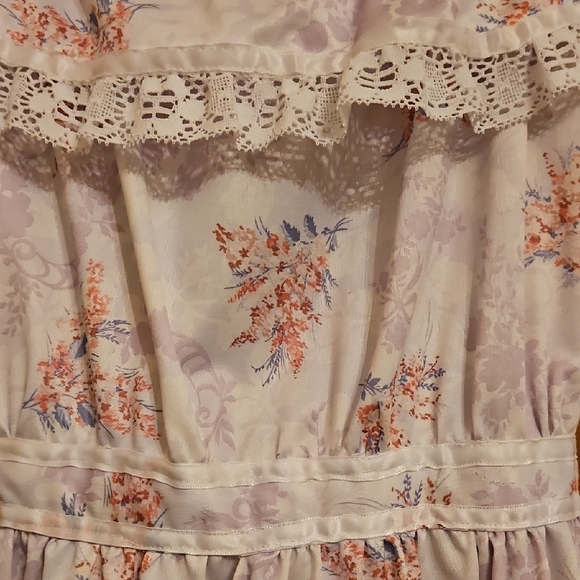 1970s Vintage Handmade Floral Ruffle Gunne Sax Style Dress - Picture 6 of 6